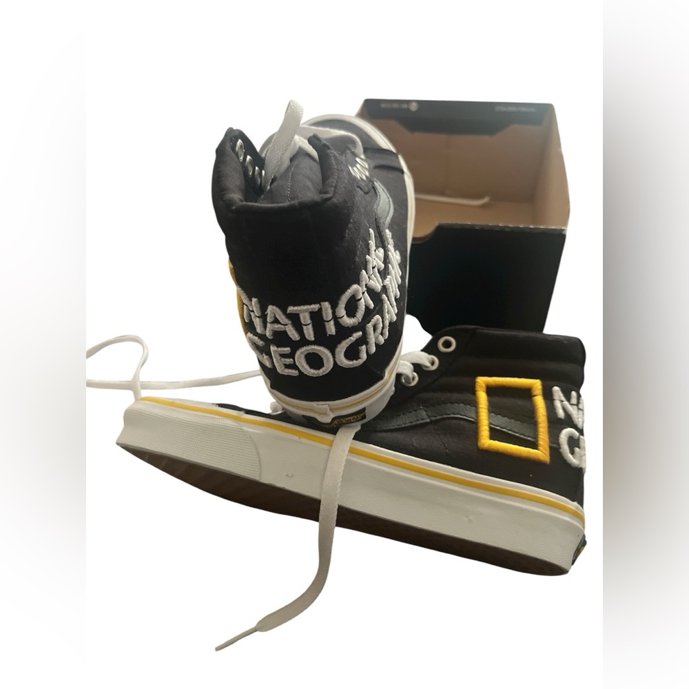 Vans Black and Yellow National Geographic Sneakers